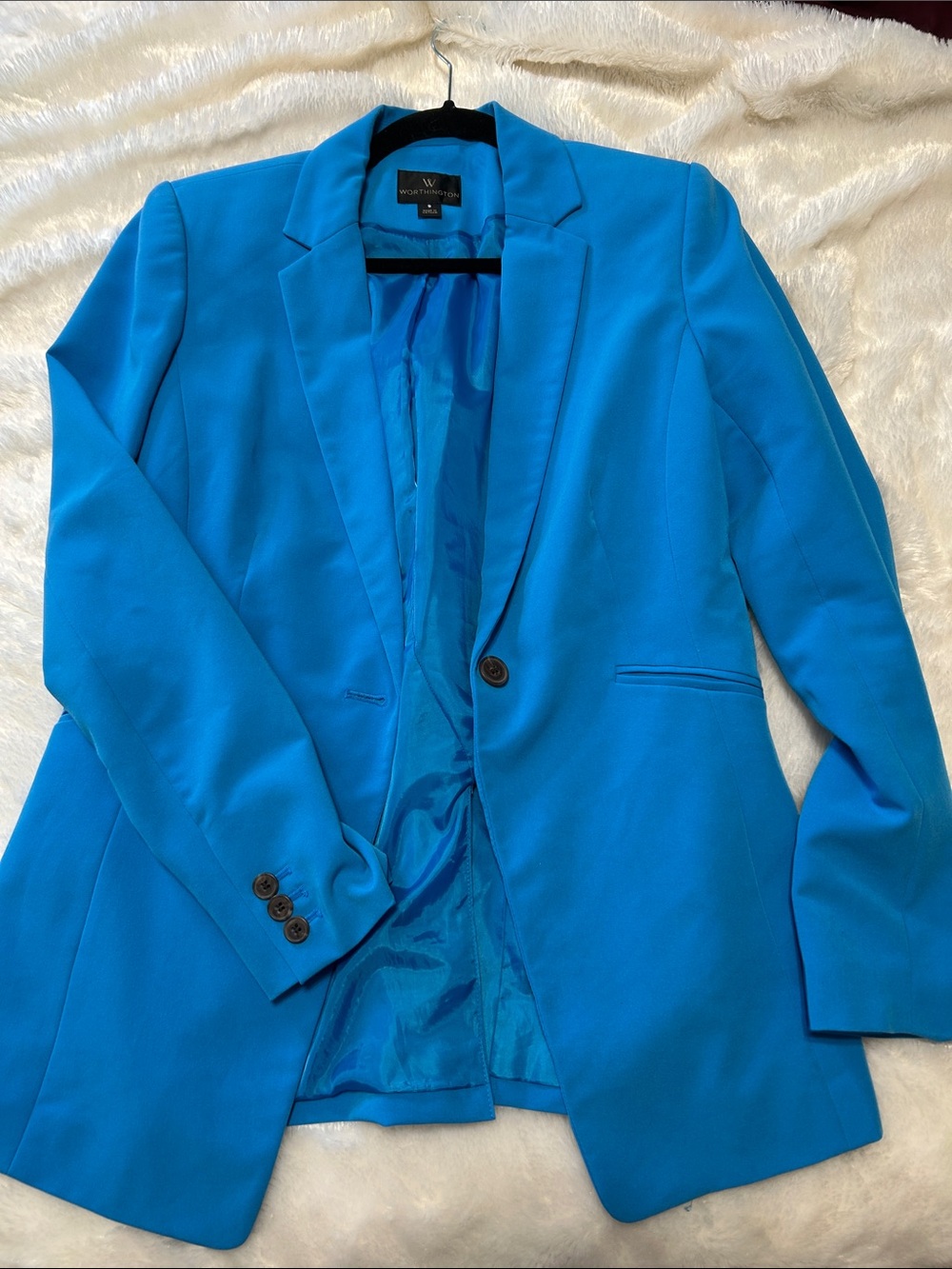 Worthington Women's Blue Single-Button Blazer